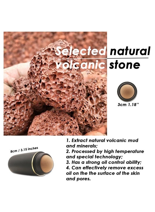 Oil Absorbing Volcanic Roller, 5Pcs Volcanic Rolling Balls For Face, Volcanic Stone Face Roller, Portable Reusable Oil Control On The Go, Instant Results Remove Excess Shine For Oily Skin