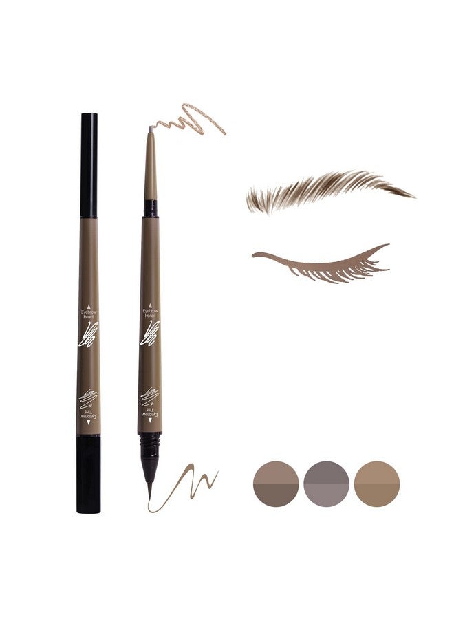 2 In 1 Eyebrow Pencil Waterproof & Long Lasting Liquid Eyebrow Pen Dual Ended Pencil Fills And Defines Brow Tint With The Precision & Definition Of Microblading, Brown