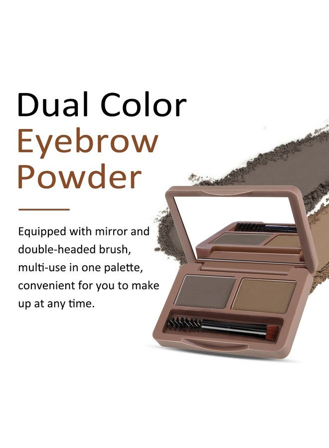 Eyebrow Powder, 2Color Eyebrow Palette Makeup To Enhance & Define Brows, Eyebrow Color Powder With Mirror For Neutral Eye Makeup