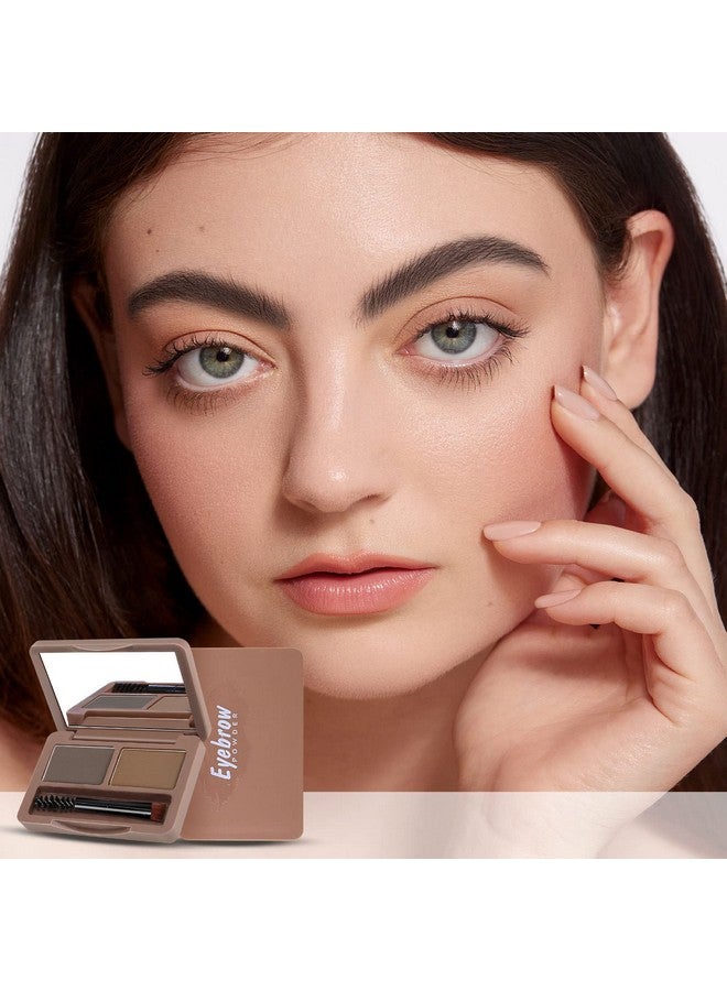 Eyebrow Powder, 2Color Eyebrow Palette Makeup To Enhance & Define Brows, Eyebrow Color Powder With Mirror For Neutral Eye Makeup