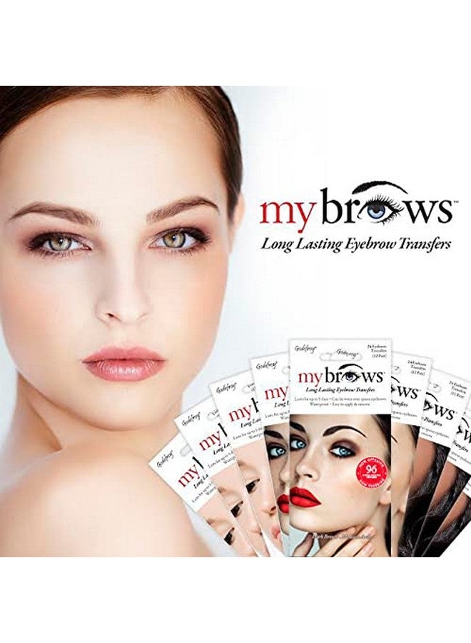 Mybrows Long Lasting Eyebrow Transfers, Low Arch, Natural Black, 48Pairs Of Brows (96 Individual Transfers)