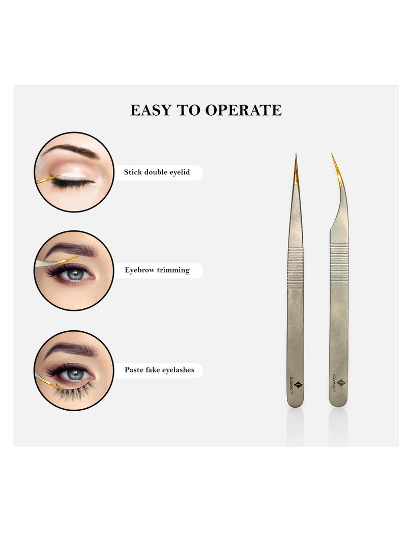 Premium ProGrade Precision Eyelash Extension Tweezers with Ultra-Fine Tips for Expert Eyelash Application, Ideal for Professional Lash Artists and DIY Home Uae