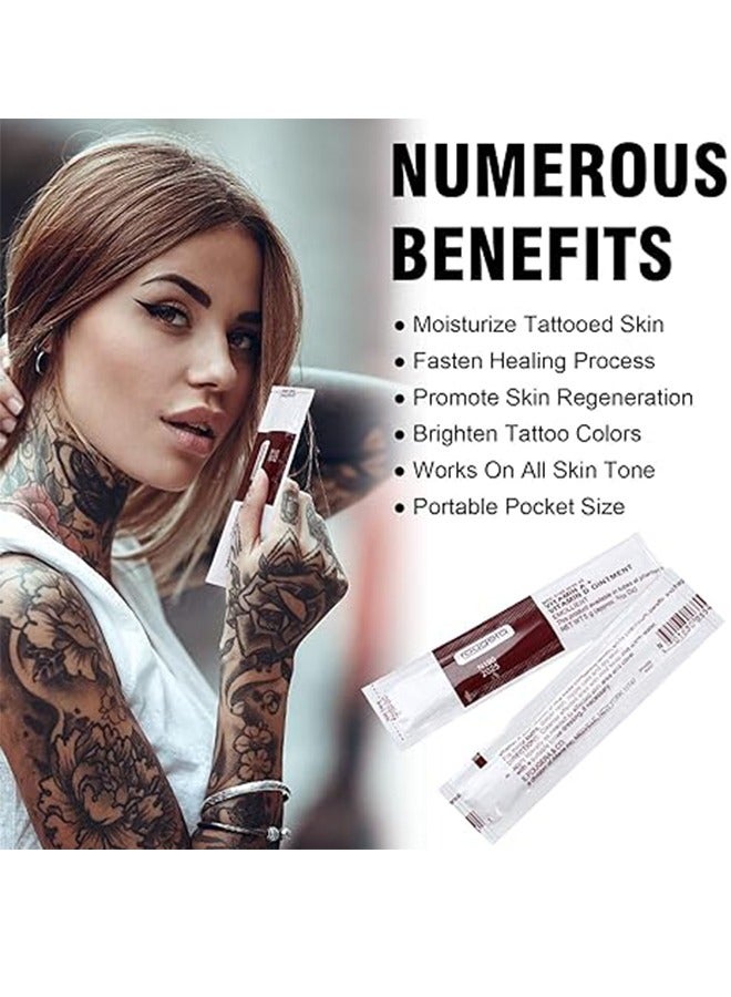 50Pcs Tattoo Scar Repair Gel, Microblading Aftercare Ointment Vitamin A and D Anti-Inflammatory Anti Scar Tattoo Aftercare Cream for Makeup Microblading and Tattoo Healing Art Tattoo Supplies