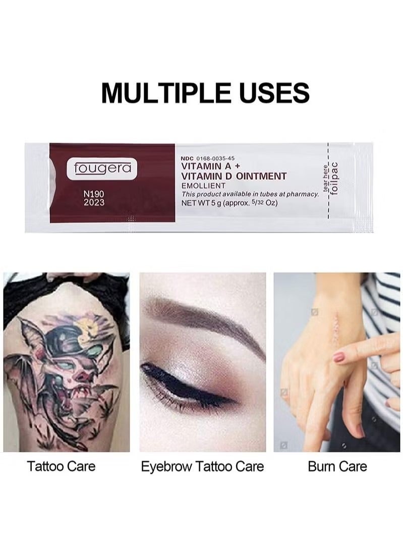 50Pcs Tattoo Scar Repair Gel, Microblading Aftercare Ointment Vitamin A and D Anti-Inflammatory Anti Scar Tattoo Aftercare Cream for Makeup Microblading and Tattoo Healing Art Tattoo Supplies