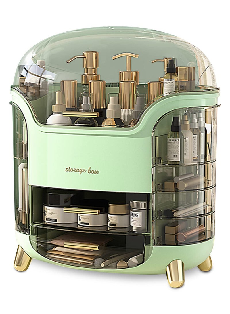 Portable Light Luxury Series Multi-Function Lipstick, Make Up Box Dustproof Cosmetics Skin Care Products Storage, Jewelry Organizer Case - Green