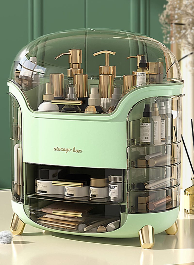 Portable Light Luxury Series Multi-Function Lipstick, Make Up Box Dustproof Cosmetics Skin Care Products Storage, Jewelry Organizer Case - Green