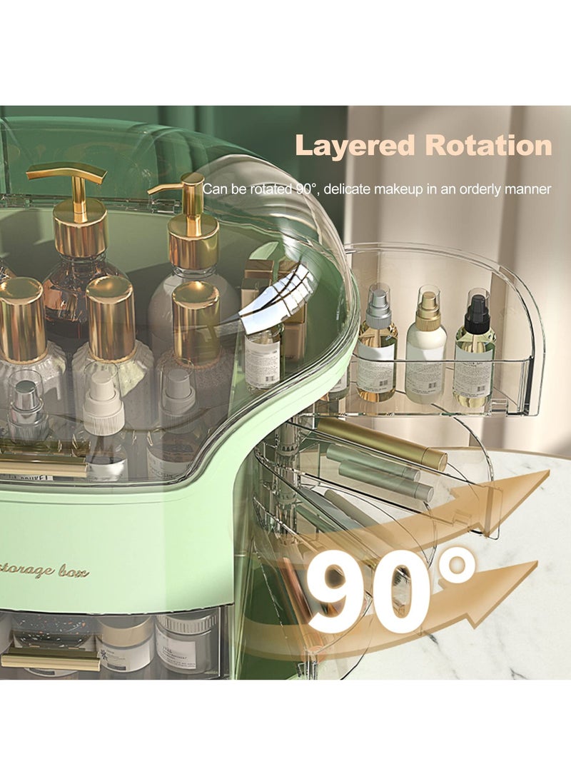 Portable Light Luxury Series Multi-Function Lipstick, Make Up Box Dustproof Cosmetics Skin Care Products Storage, Jewelry Organizer Case - Green