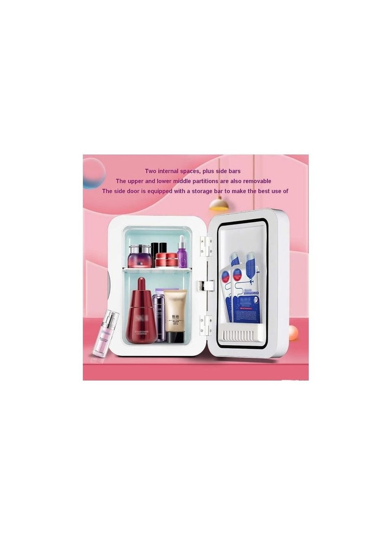 Mini Makeup Beauty Fridge with Mirror White