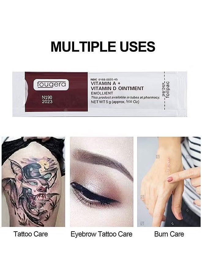 50PCS Tattoo Scar Repair Gel, Microblading Aftercare Ointment Vitamin A And D Anti-Inflammatory Anti Scar Tattoo Aftercare Cream For Makeup Microblading And Tattoo Healing Art Tattoo Supplies