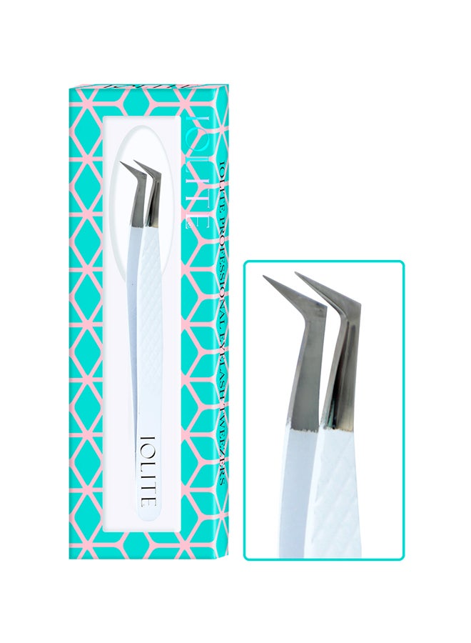 Lash Tweezers Professional Stainless Steel Curved Precision Tweezer for Eyelash Extensions, Volume Lashes, Electronics, Laboratory Work, Jewelry-Making,Crafting,Soldering, 2D-3D False Lashes, Nail Art