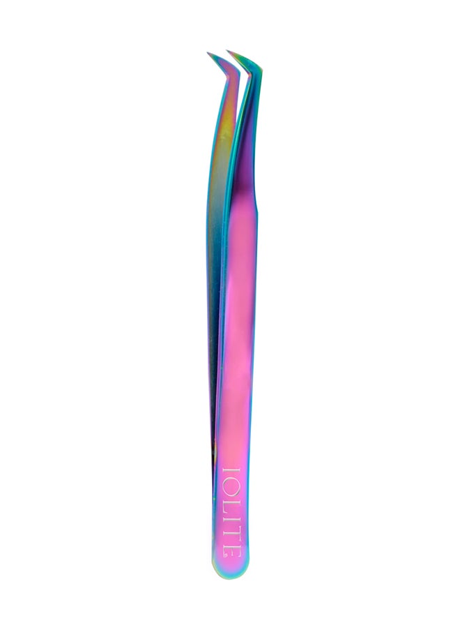 Eyelash Extension Tweezers For Volume Lashes Professional Precision Stainless Steel Curved Angled Tips