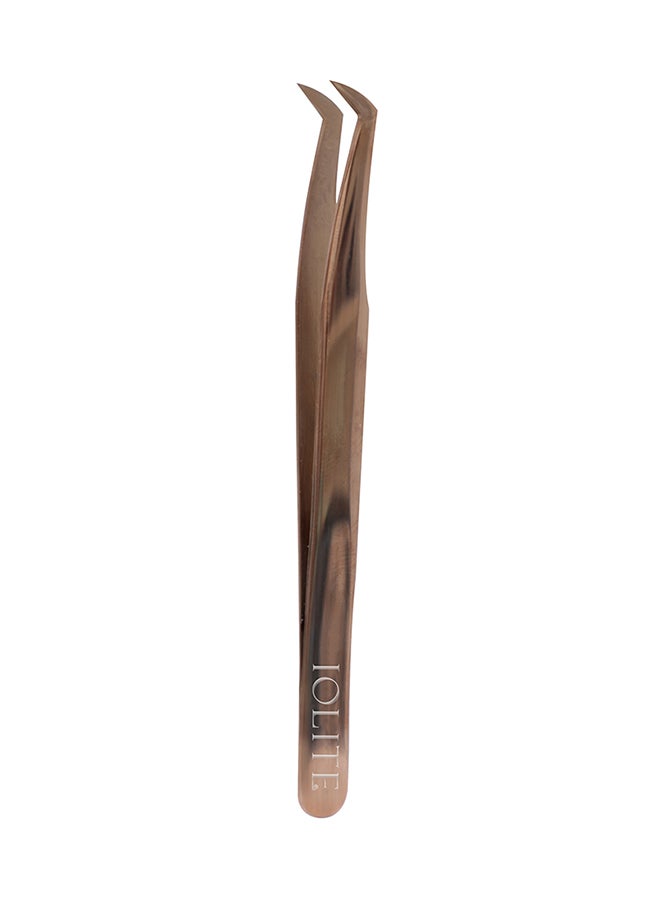 Eyelash Extension Tweezers For Volume Lashes Professional Precision Stainless Steel Curved Angled Tips