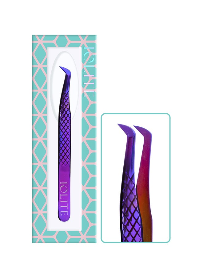 Eyelash Extension Tweezers For Volume Lashes Professional Precision Stainless Steel Curved Angled Tips
