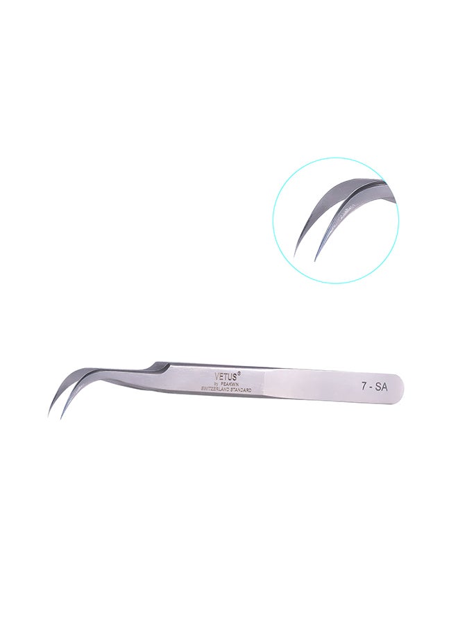 Eyelash Extension Professional Precision Stainless Steel Stainless Tweezer Ss Curved Long Fine Tip 116Mm