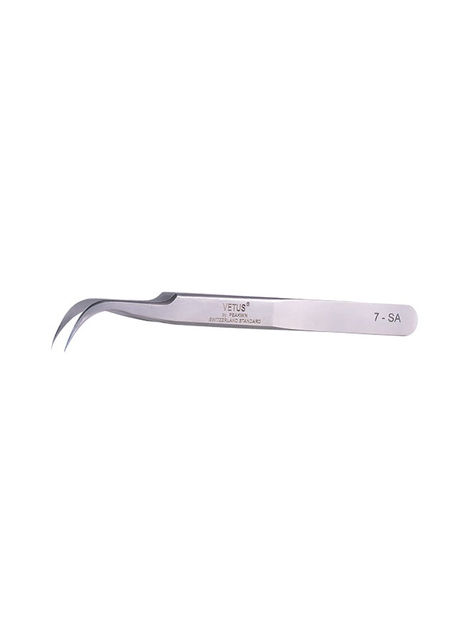 Eyelash Extension Professional Precision Stainless Steel Stainless Tweezer Ss Curved Long Fine Tip 116Mm