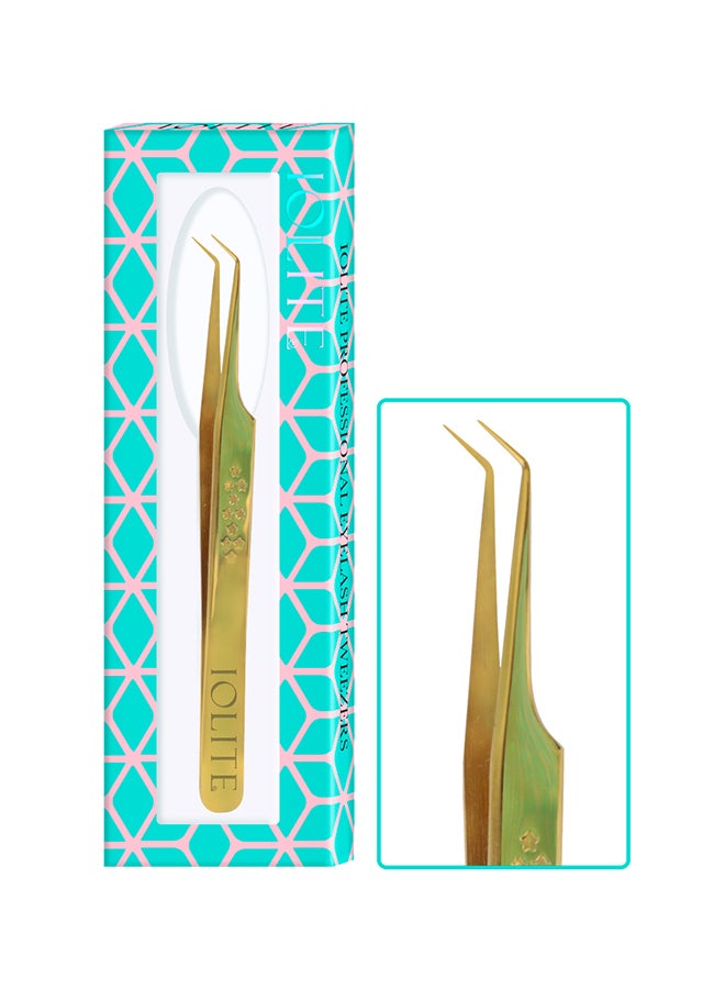 Lash Tweezers Professional Stainless Steel Curved Precision Tweezer for Eyelash Extensions, Volume Lashes, Electronics, Laboratory Work, Jewelry-Making,Crafting,Soldering, 2D-3D False Lashes, Nail Art