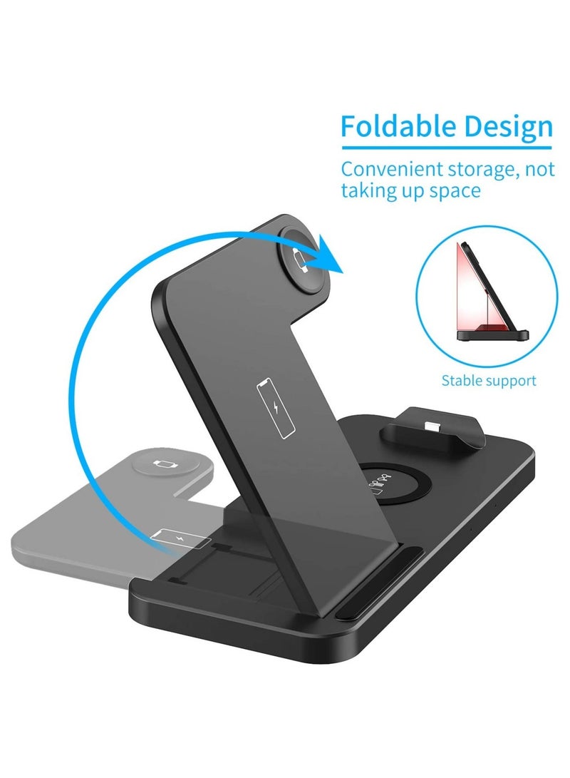 4 in 1 Wireless Charging Stand,, Fast Charger for Apple Watch, iPhone 13/12/11/ Pro Max/Mini/11/Pro/AirPods/Samsung smart phone etc