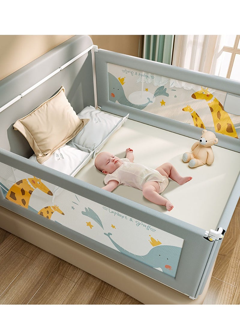 Baby Bed Rails Guard for Toddlers, Baby's Bedrail Kids Safety Beds Fence 200cm Extra Length（1 PCS For 1 Side）