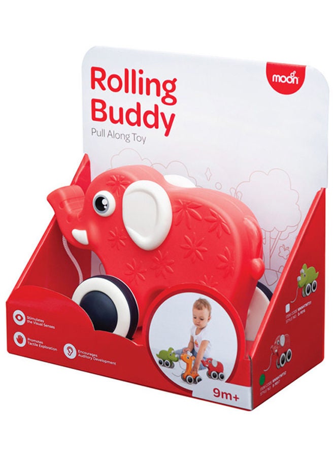 Rolling Buddy Pull Along Montessori Stacking Learning Educational Toy For 9M And Above - Elephant