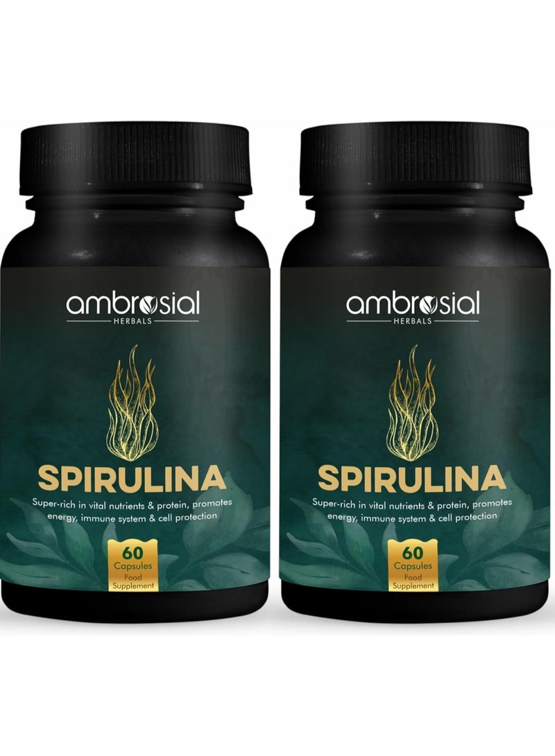 Spirulina Tablets High Strength 500 Mg Spirulina Powder Per Capsule Richest Source Of Protein Certified Organic Spirulina Capsules 120 Vegan Capsules