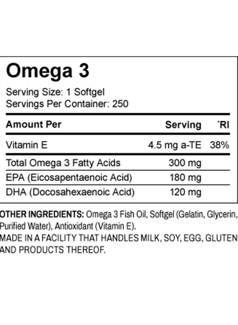 MyVitamins Essential Omega-3 250 Softgels 250 Serving