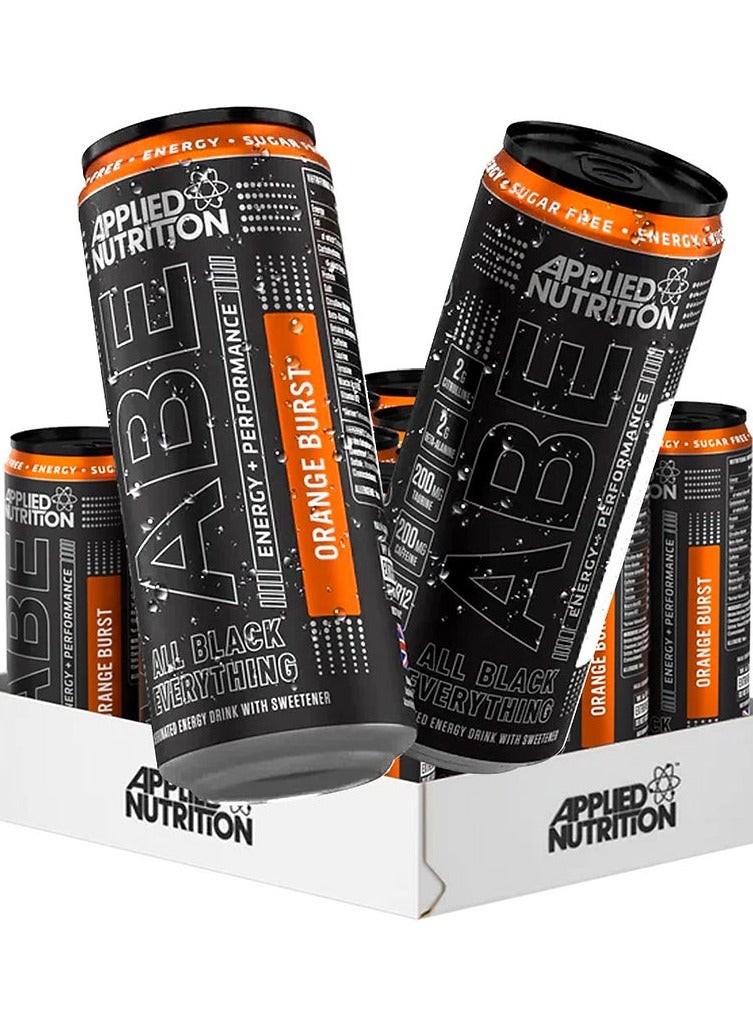 Abe Carbonated Energy Drink Orange Burst Flavor 330Ml Pack Of 12