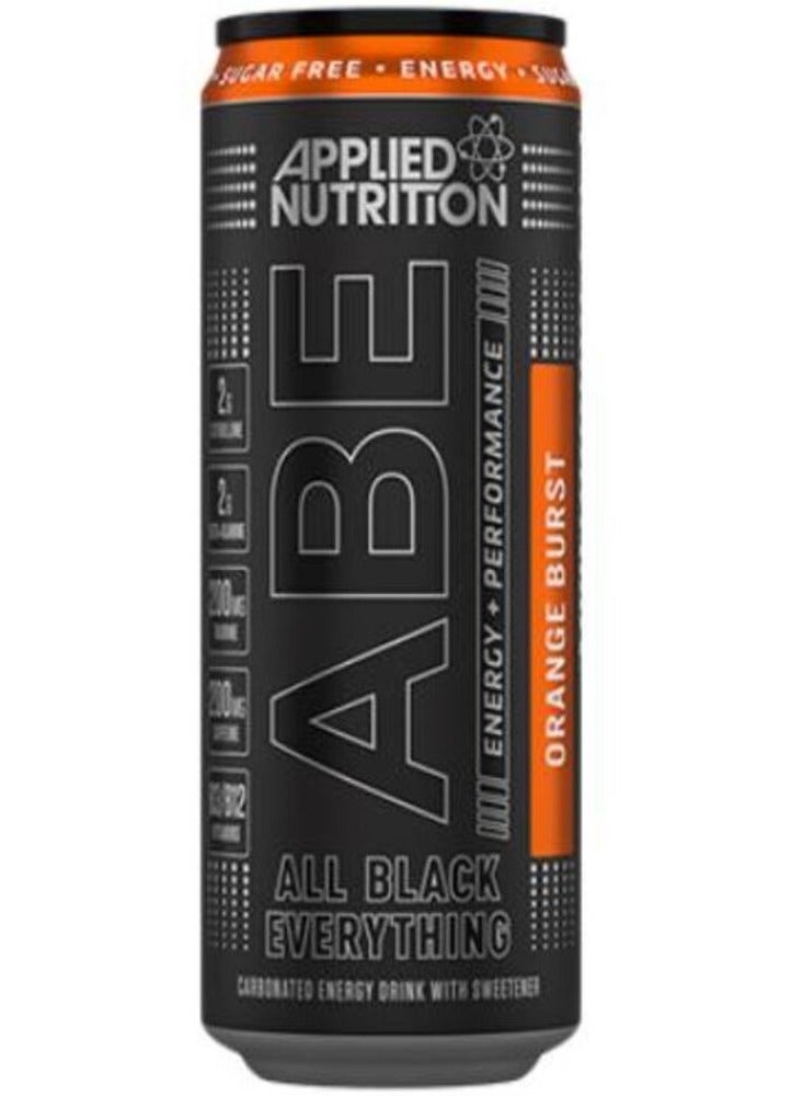 Abe Carbonated Energy Drink Orange Burst Flavor 330Ml Pack Of 12