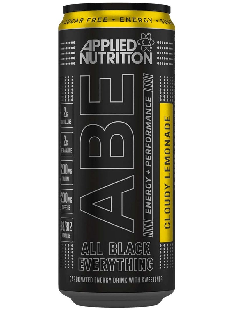 Applied Nutrition ABE Carbonated Energy Drink Cloudy Lemonade Flavor 330ml Pack of 12