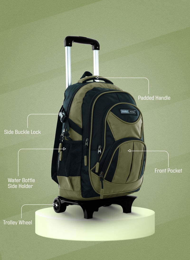 2 Wheel Trolley backpack 20 inches Green