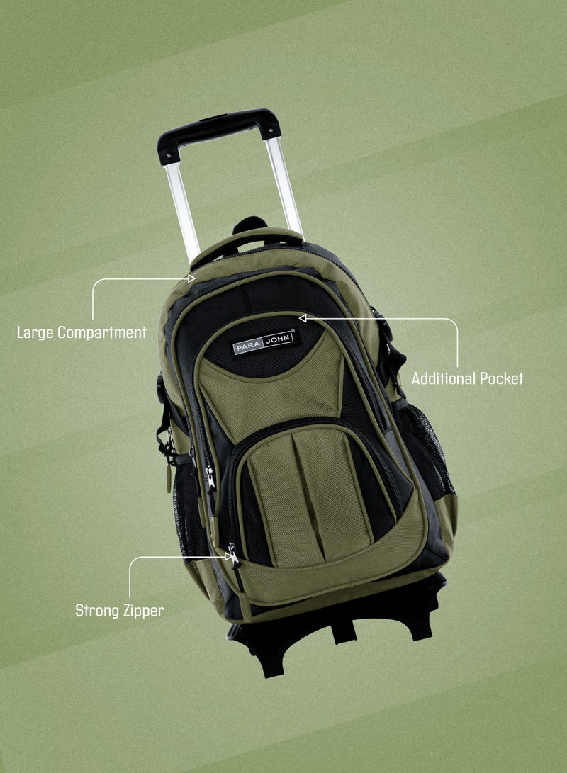 2 Wheel Trolley backpack 20 inches Green