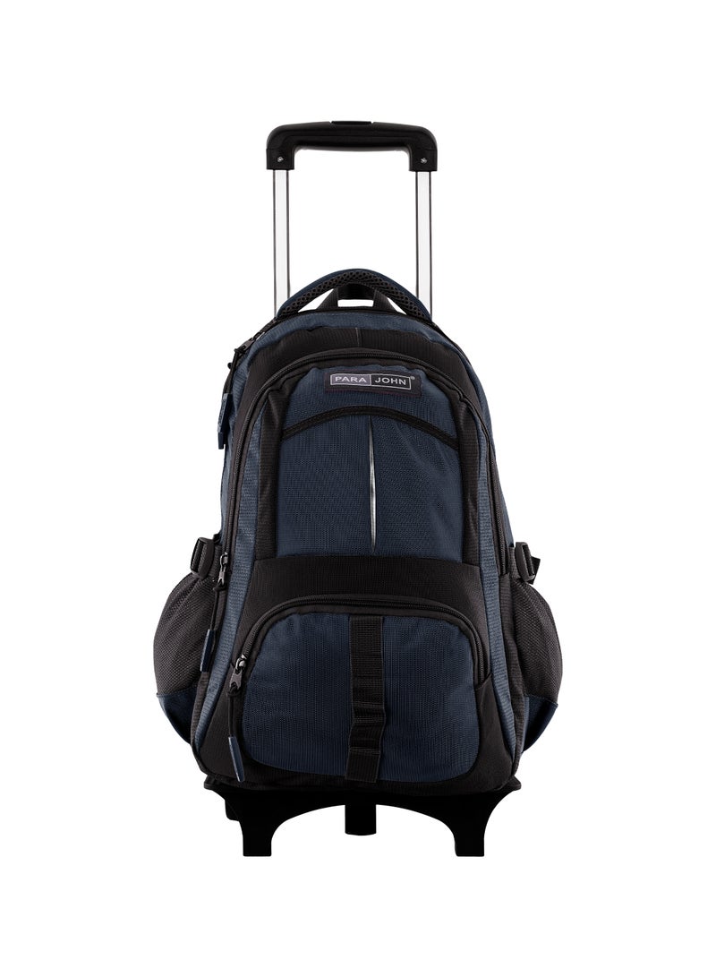 Unisex  Rolling Trolley Backpack with Adjustable Strap for School, College, Office, Business and Travel - 18 Inches Blue