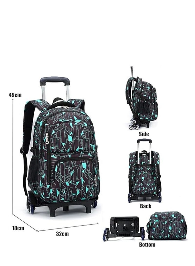 Boys Girls Students Wheeled Backpack Rolling School Bag Travel Trolley Book Bag for Kids Luggage Case