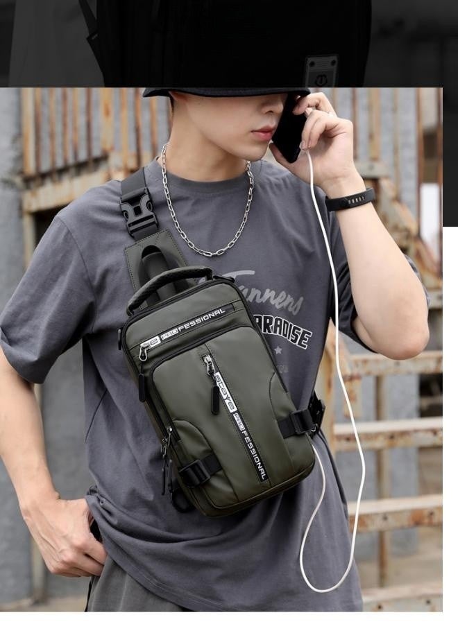 New Men's Multifunctional Small Backpack, Boys' Fashionable Casual Shoulder Bag Crossbody Bags Sling Bag Side Bag, Waterproof Space Cloth Chest Bag Carry Bag for College Students and Teenagers