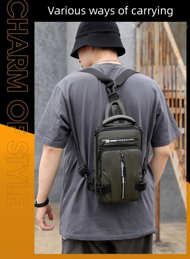 New Men's Multifunctional Small Backpack, Boys' Fashionable Casual Shoulder Bag Crossbody Bags Sling Bag Side Bag, Waterproof Space Cloth Chest Bag Carry Bag for College Students and Teenagers