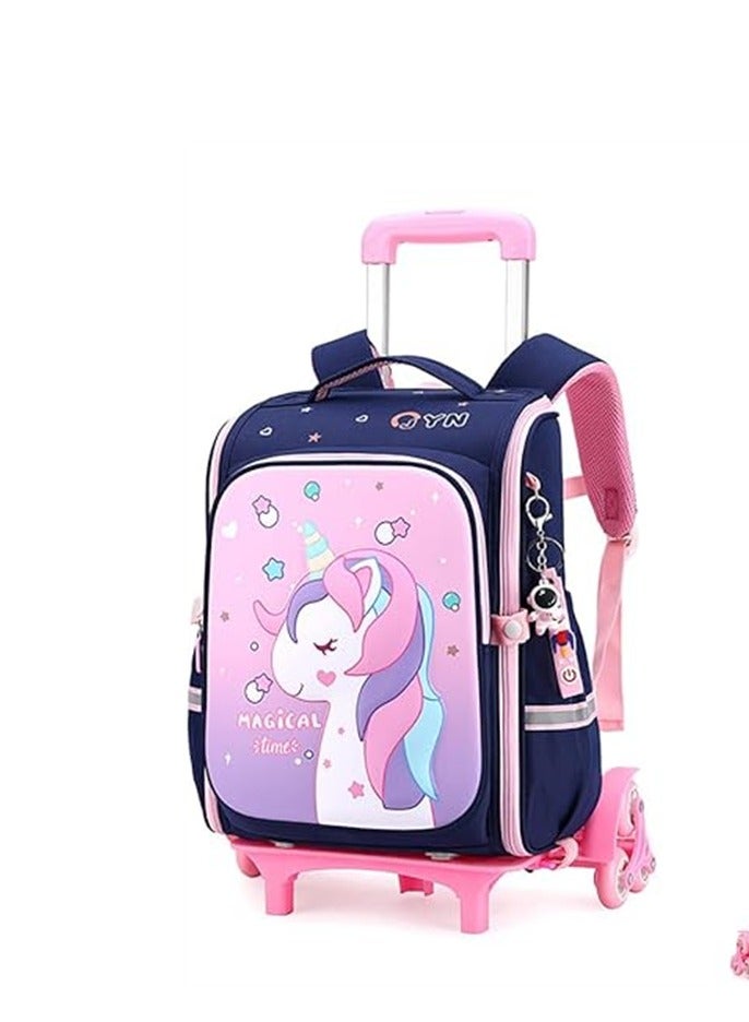 Trolley School Bags Large Capacity Book Bag Students Rolling Backpack Travel Wheeled Luggage Bag