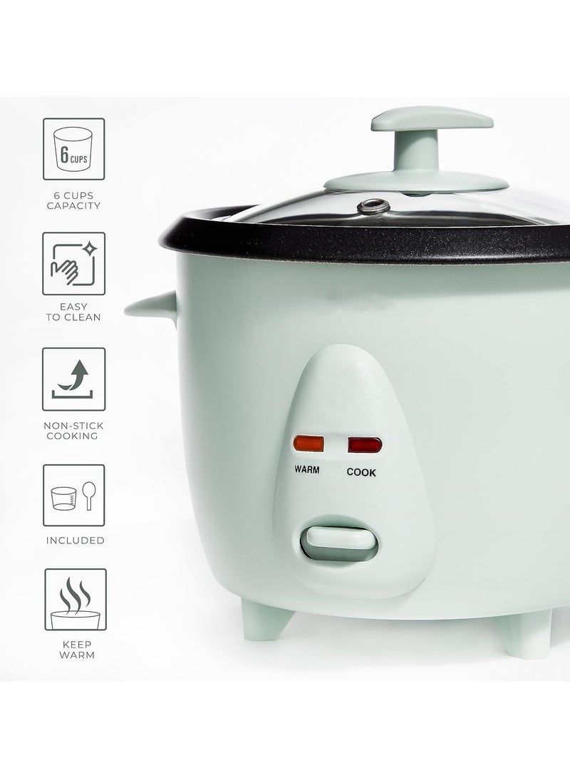 Rice Cooker 300W Effortless Cooking And Perfectly Cooks 3 Cups Of Raw Rice For 6 Cups Of Cooked Rice Sage