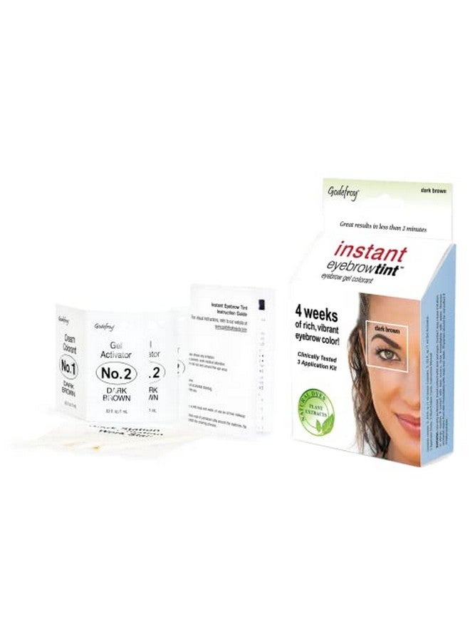 Instant Eyebrow Color, Dark Brown, .18 Ounces, 12Weeks Of Long Lasting Brow Color, 3Applications Per Kit