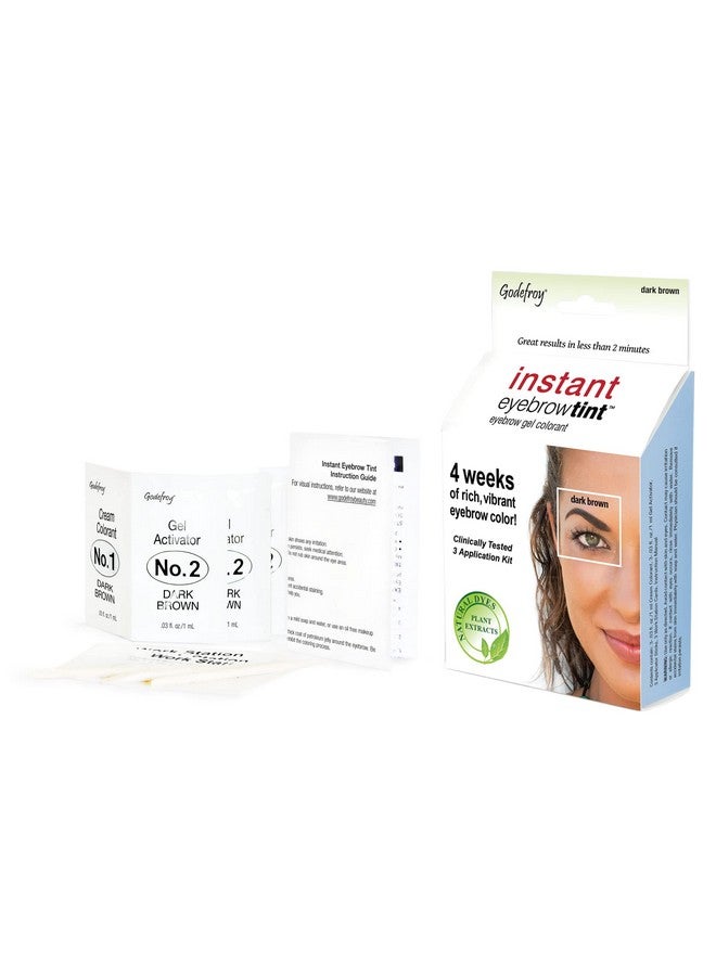 Instant Eyebrow Color, Dark Brown, .18 Ounces, 12Weeks Of Long Lasting Brow Color, 3Applications Per Kit