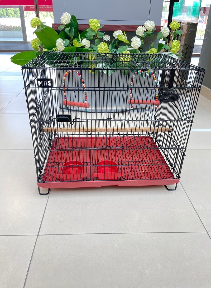 MBS Bird Cage  Spacious and Functional Haven with Dual Breeding Box Option  45.72 x 60.96 x 45.72 cm