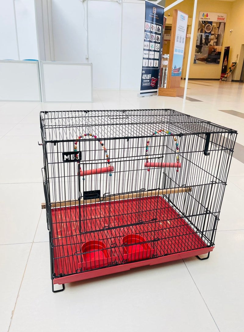 MBS Bird Cage  Spacious and Functional Haven with Dual Breeding Box Option  45.72 x 60.96 x 45.72 cm