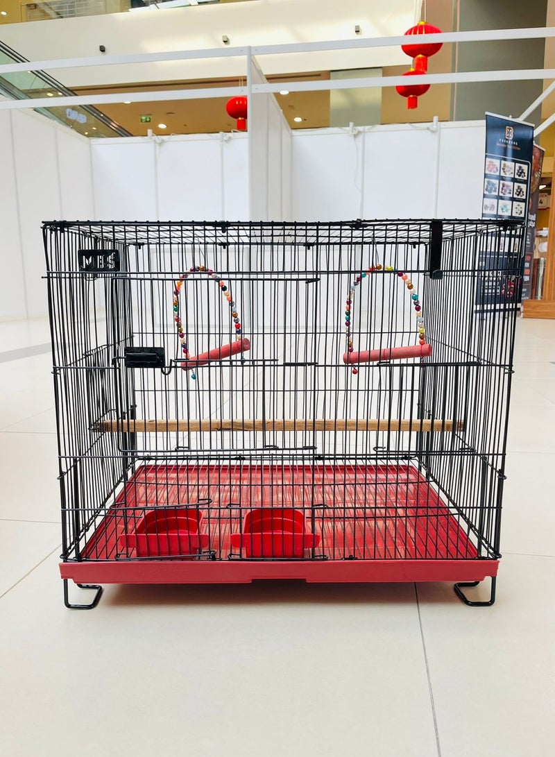 MBS Bird Cage  Spacious and Functional Haven with Dual Breeding Box Option  45.72 x 60.96 x 45.72 cm