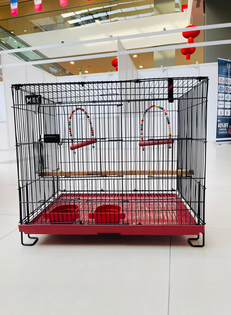 MBS Bird Cage  Spacious and Functional Haven with Dual Breeding Box Option  45.72 x 60.96 x 45.72 cm