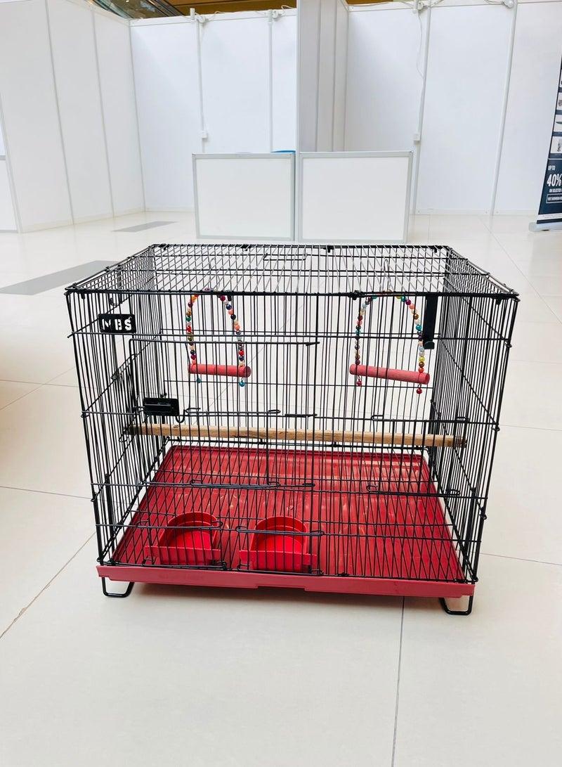 MBS Bird Cage  Spacious and Functional Haven with Dual Breeding Box Option  45.72 x 60.96 x 45.72 cm