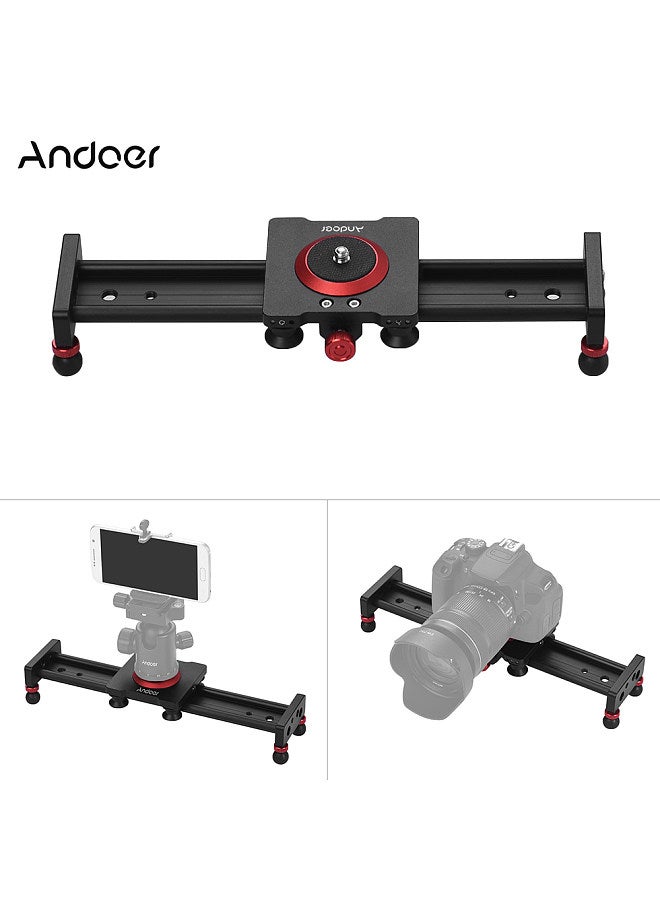 Andoer 30cm/12inch Aluminum Alloy Camera Track Slider Video Stabilizer Rail for DSLR Camera Camcorder DV Film Photography, Load up to 11Lbs