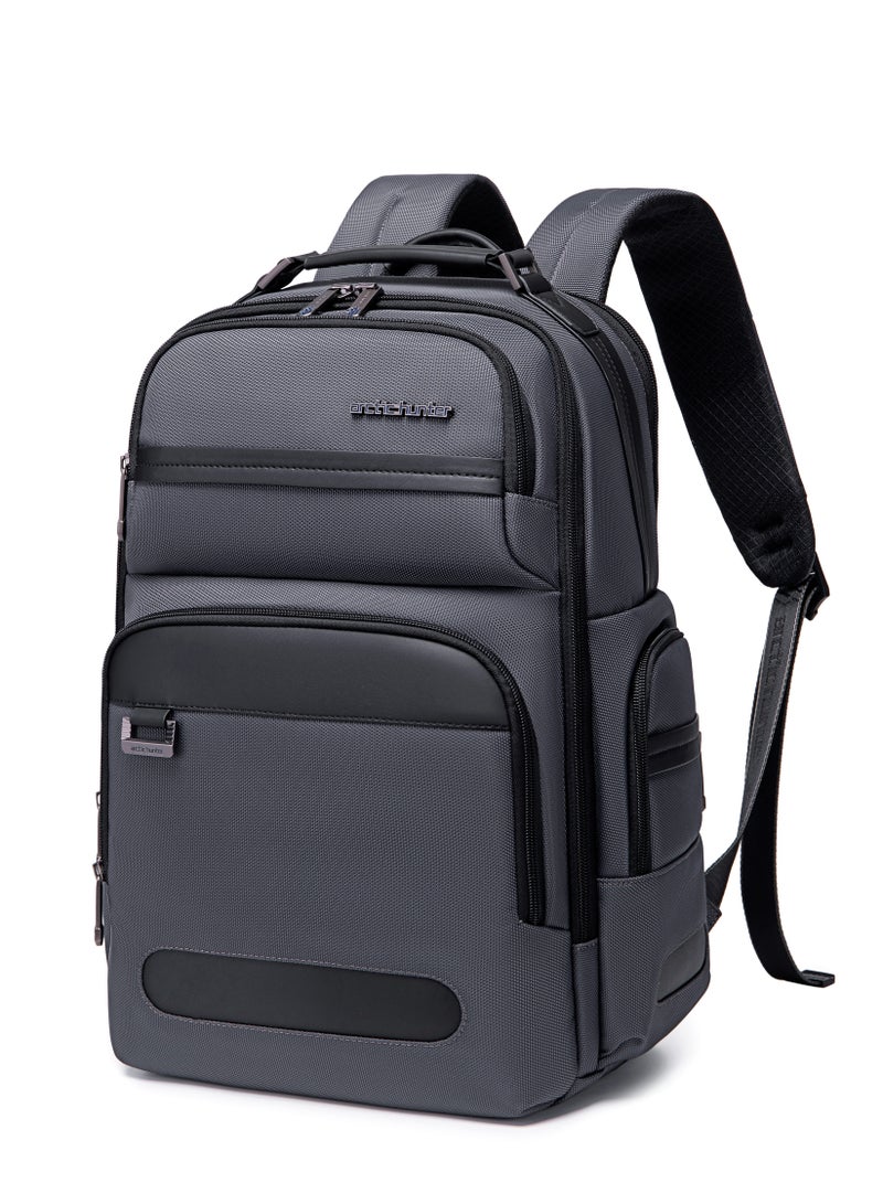 Large Business Travel Laptop Backpack Wear Resistant Durable Trip Bag with Independent Laptop and Tablet Computer Compartment B00492 Grey