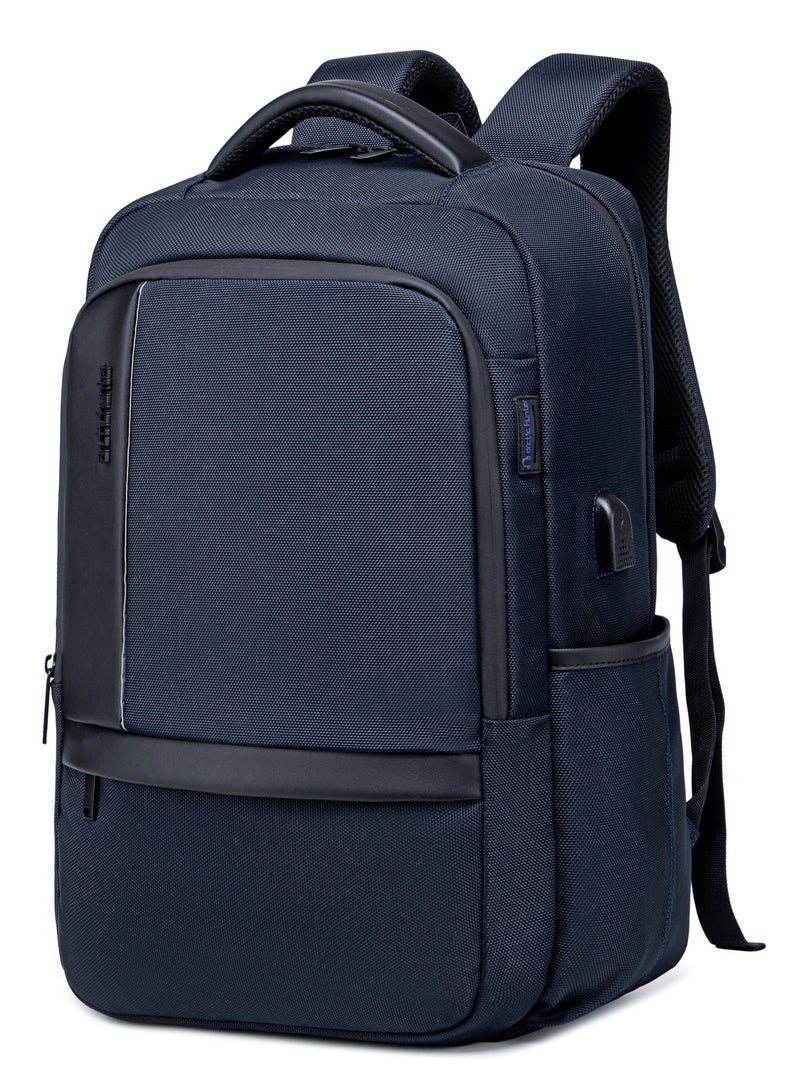 Casual Travel Backpack Water Resistant Unisex School College Bag with Built in USB Port and Laptop Compartment for Men and Women B00120C Blue