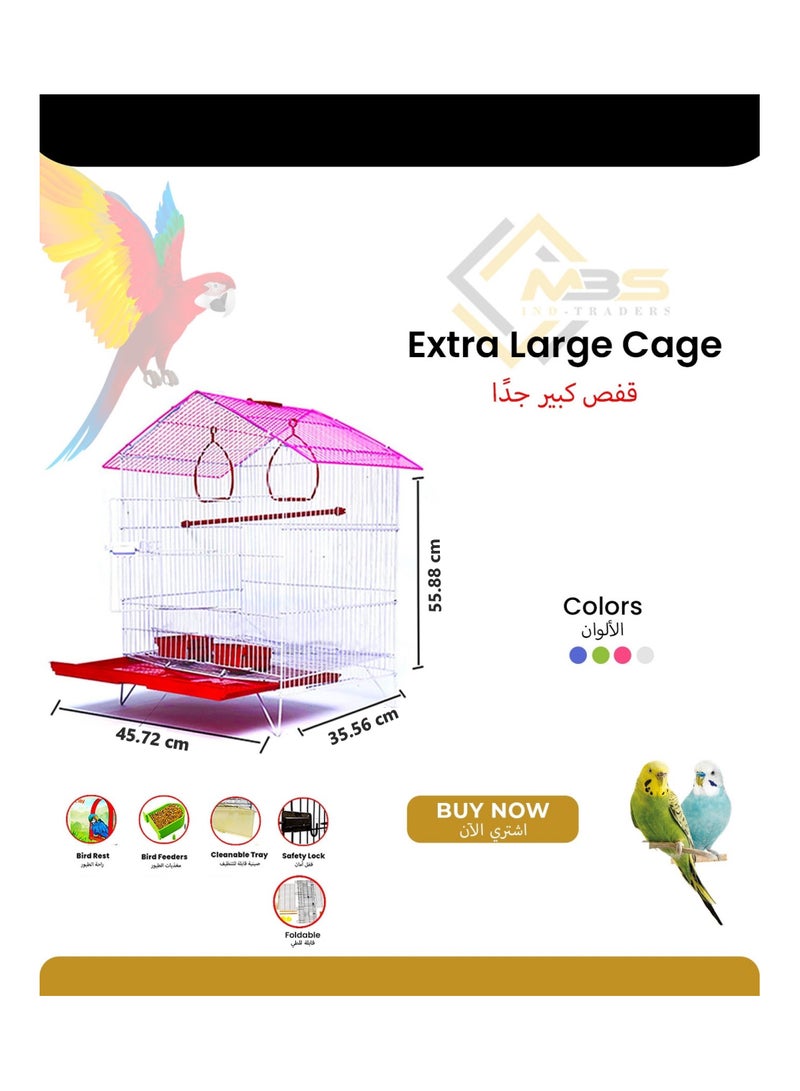 MBS Baby Extra Large Bird Cage Durable, Portable, and Stylish Haven for Your Feathered Friends 55.88 x 45.72 x 35.56 cm