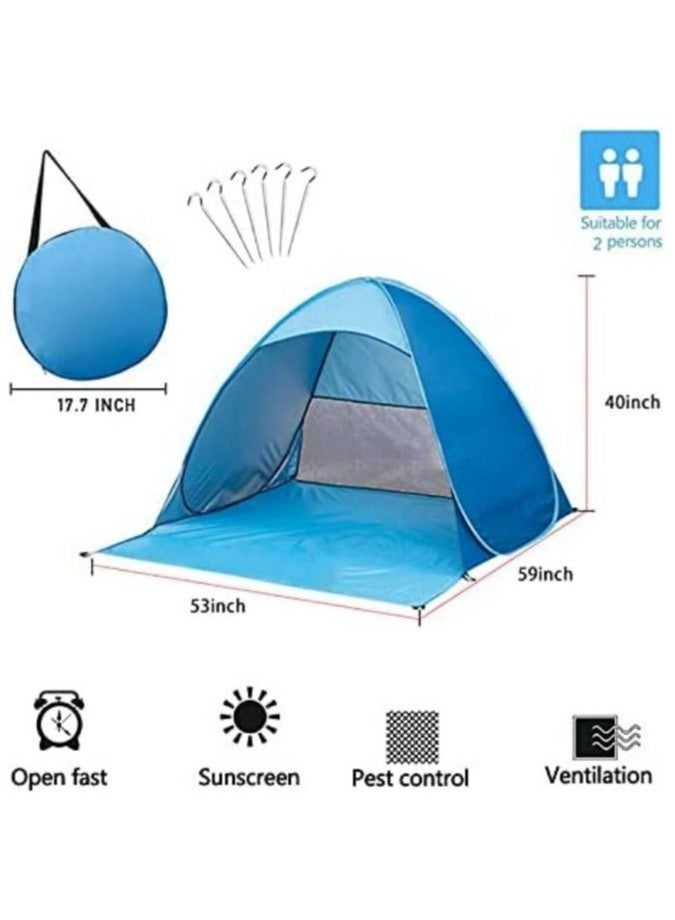 Automatic Pop Up Instant Portable Outdoors Quick Cabana Beach Tent Sun Shelter 2-3 Person Anti-UV