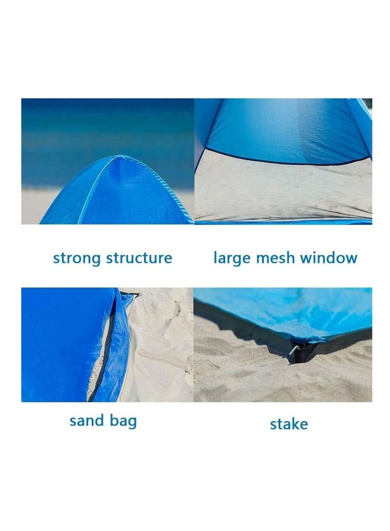 Automatic Pop Up Instant Portable Outdoors Quick Cabana Beach Tent Sun Shelter 2-3 Person Anti-UV