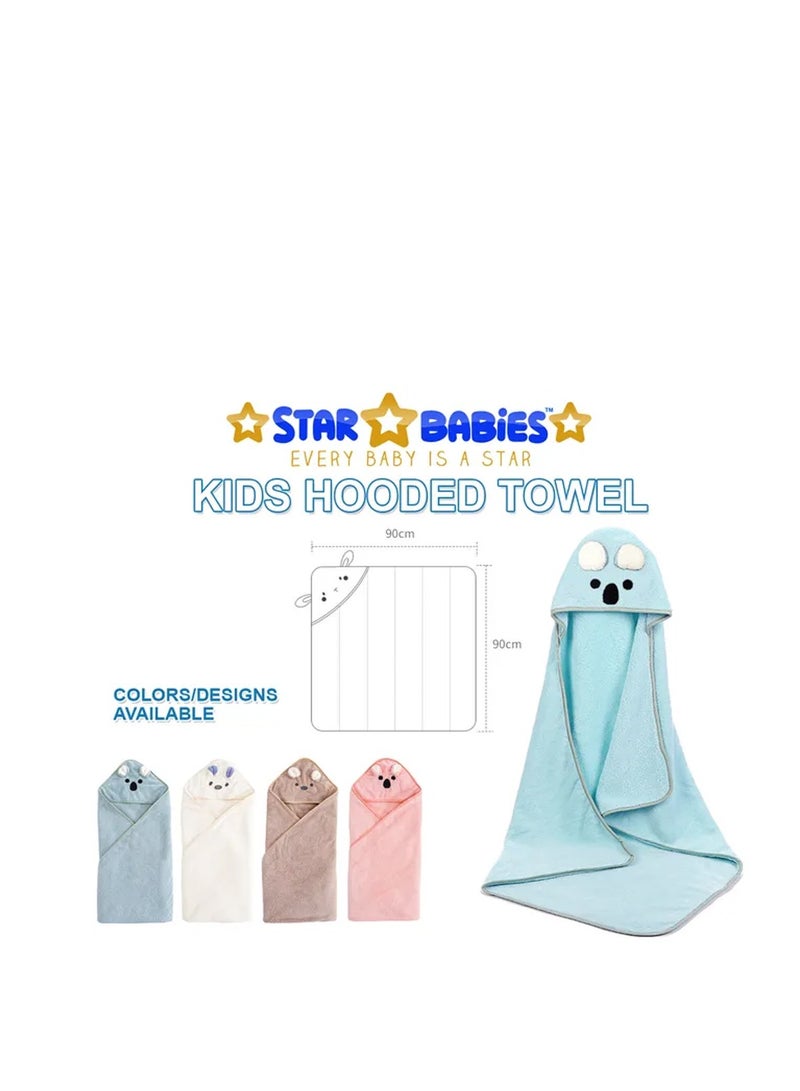 Star Babies -Combo Pack (Microfiber Hooded Towel with Reusable Changing mat Printed Blue) - Blue